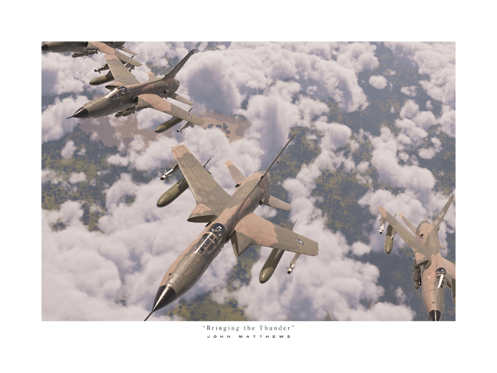 Republic F-105 Thunderchief Bringing The Thunder Aviation Artwork John Matthews